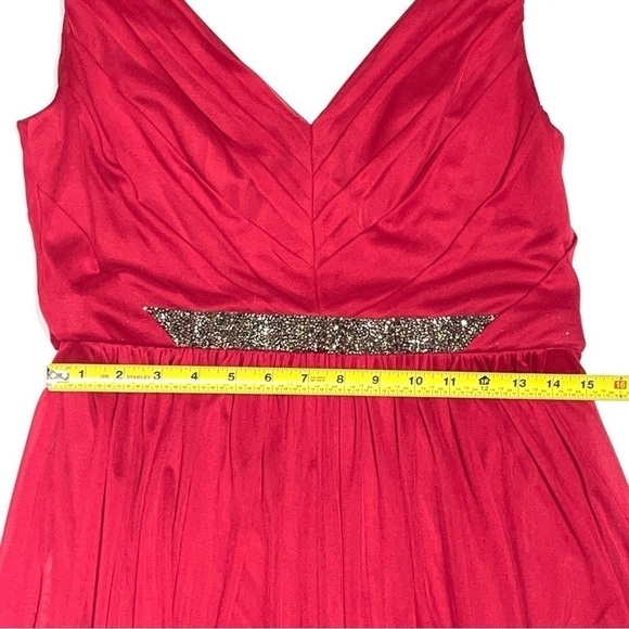 David's Bridal Red Bridesmaid Dress Size 10 - Picture 8 of 16